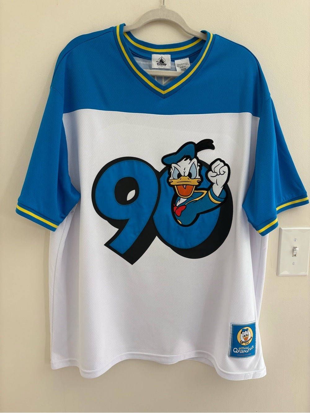 Disney Parks Donald Duck 90th Anniversary Football Jersey 90 Quacketeer